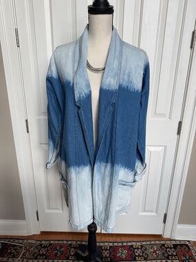 POL Blue Ombre Denim Jacket Coat